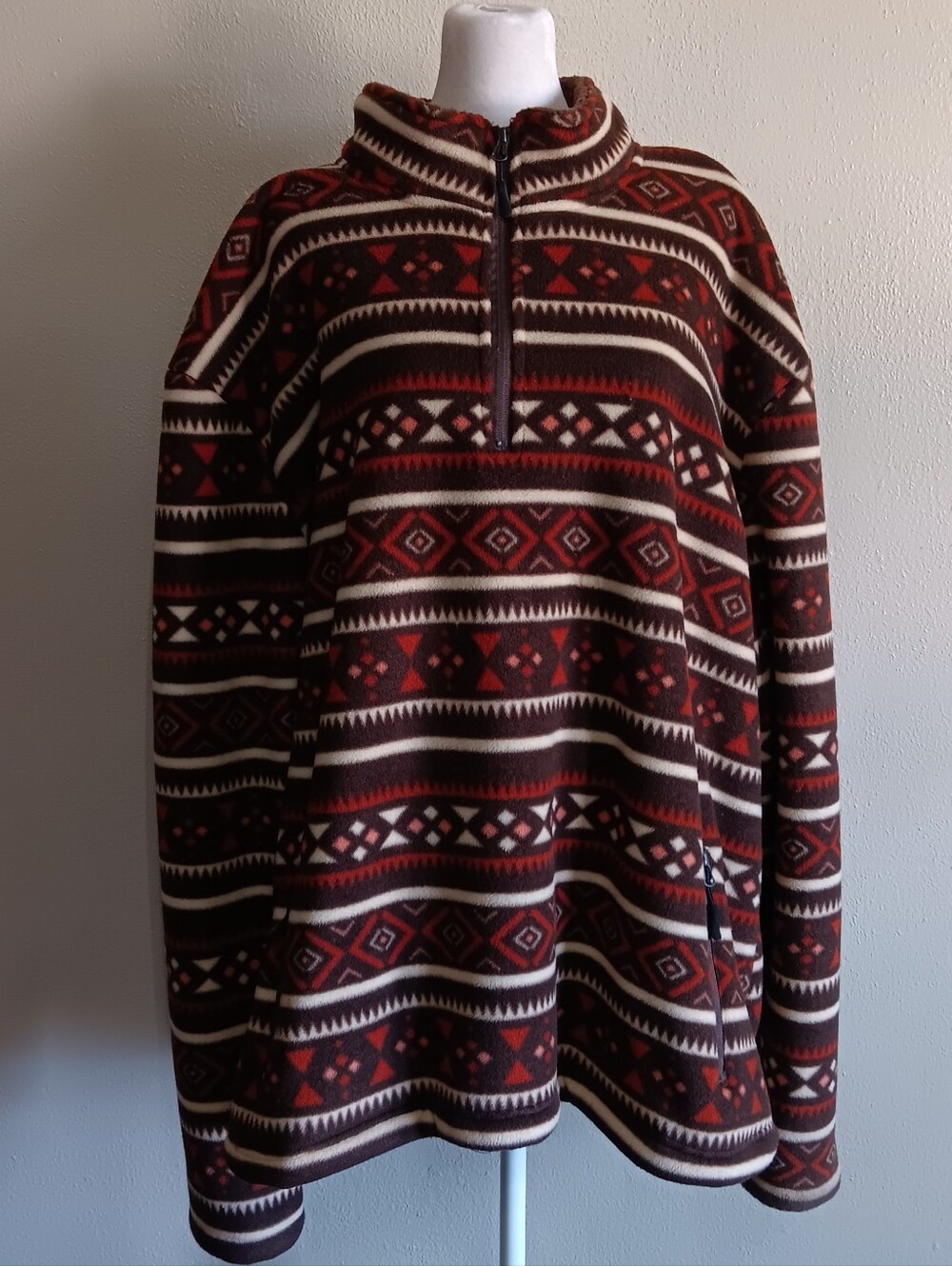 Fleece Lined Red River Outfitters Quarter Zip Aztec Sweater Womens 3X Plus Size